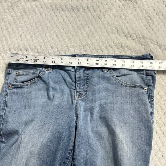 Torrid Boyfriend Jeans Women's 10 Blue Medium Wash Distressed Raw Hem - Picture 8 of 10